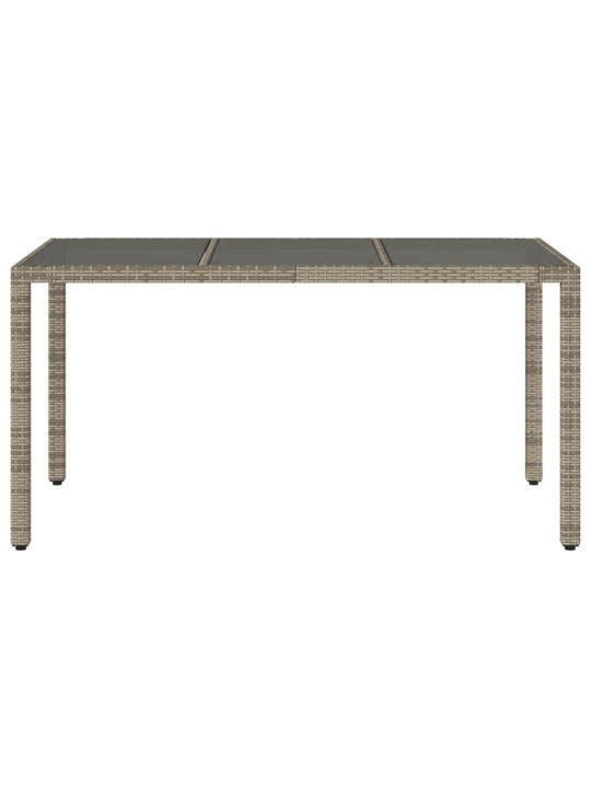 Zahradní stůl se skleněnou deskou šedý 150x90x75 cm polyratan