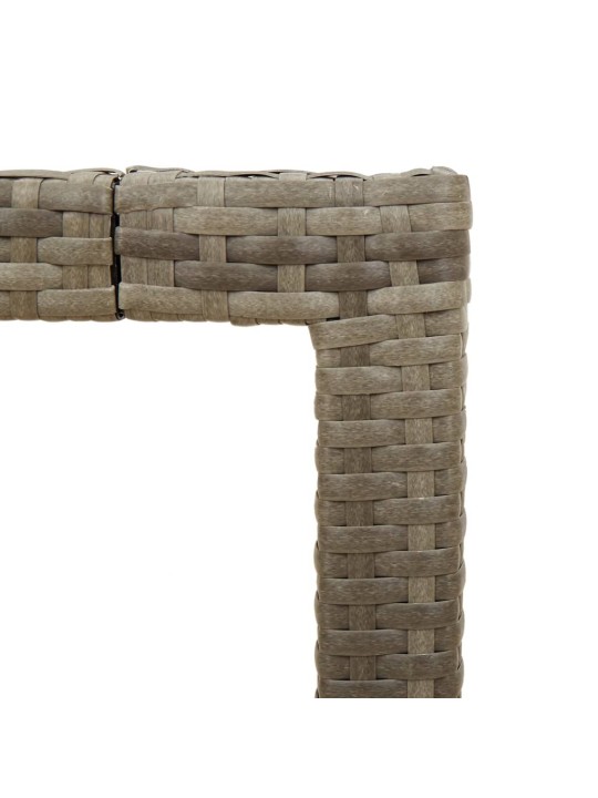 Zahradní stůl se skleněnou deskou šedý 190x90x75 cm polyratan