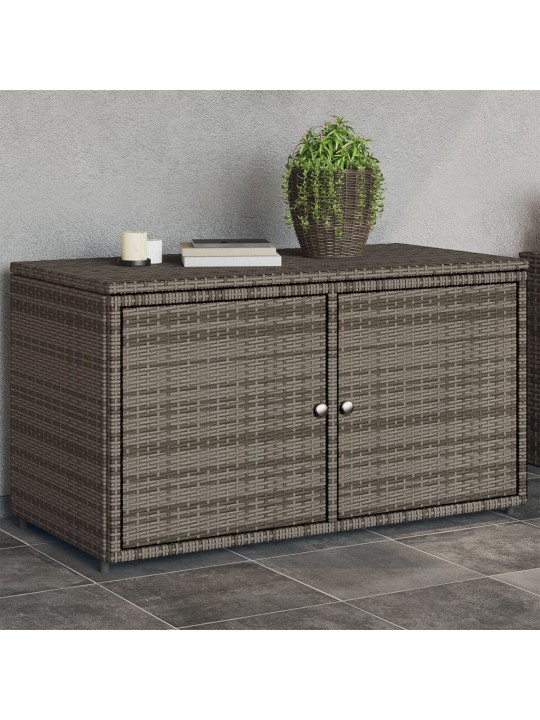 Zahradní úložná skříň šedá 110 x 55 x 60,5 cm polyratan