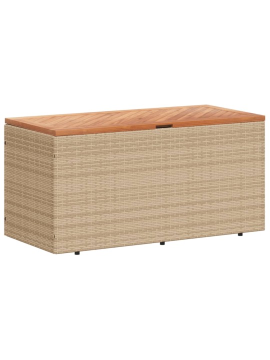 Zahradní úložný box béžový 110x50x54 cm polyratan a akácie