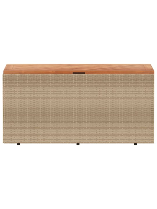 Zahradní úložný box béžový 110x50x54 cm polyratan a akácie
