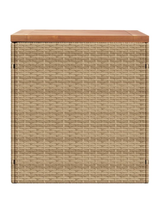 Zahradní úložný box béžový 110x50x54 cm polyratan a akácie
