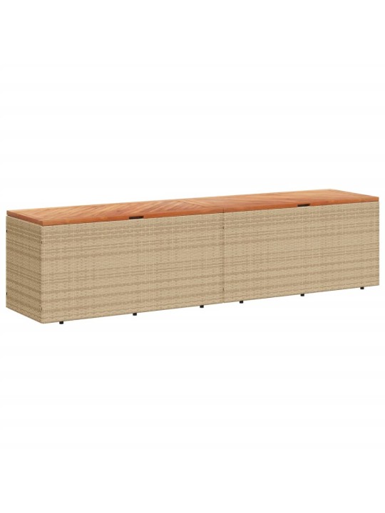 Zahradní úložný box béžový 220 x 50 x 54 cm polyratan a akácie