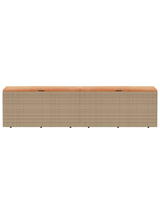 Zahradní úložný box béžový 220 x 50 x 54 cm polyratan a akácie