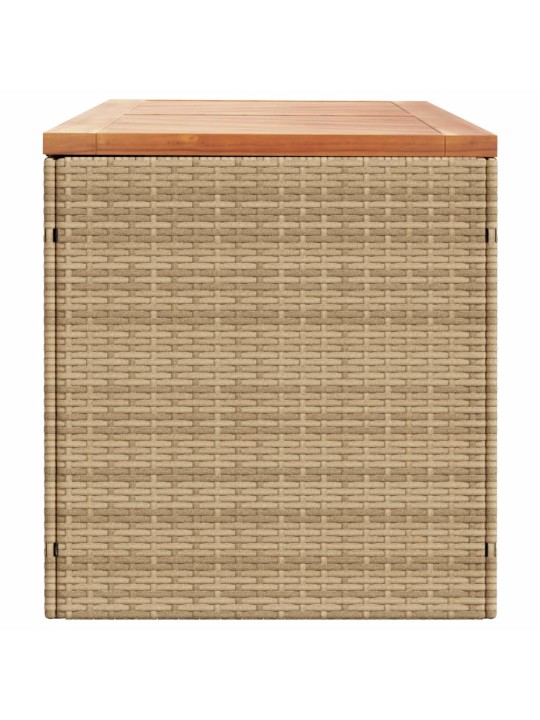 Zahradní úložný box béžový 220 x 50 x 54 cm polyratan a akácie