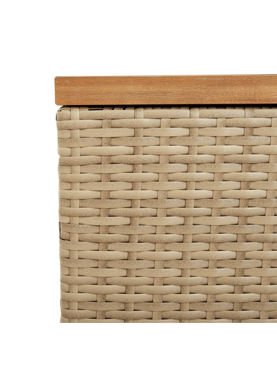 Zahradní úložný box béžový 220 x 50 x 54 cm polyratan a akácie