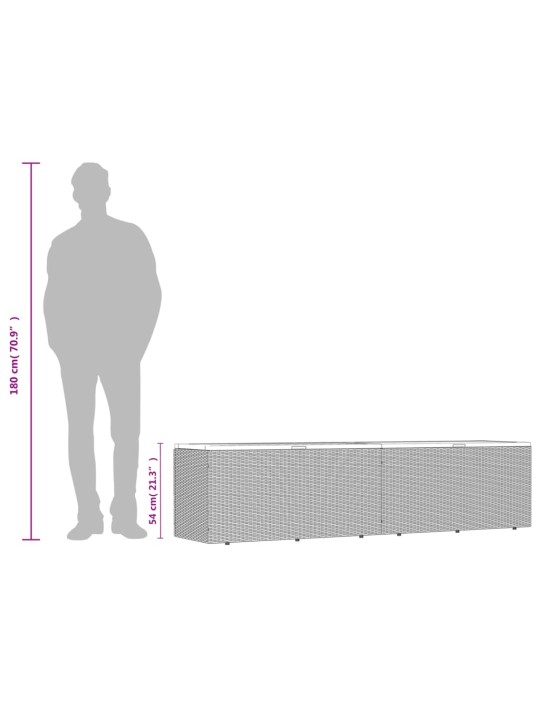 Zahradní úložný box béžový 220 x 50 x 54 cm polyratan a akácie