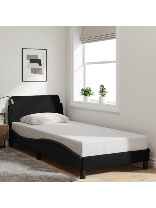 Rám postele s čelem bez matrace černý 80 x 200 cm textil