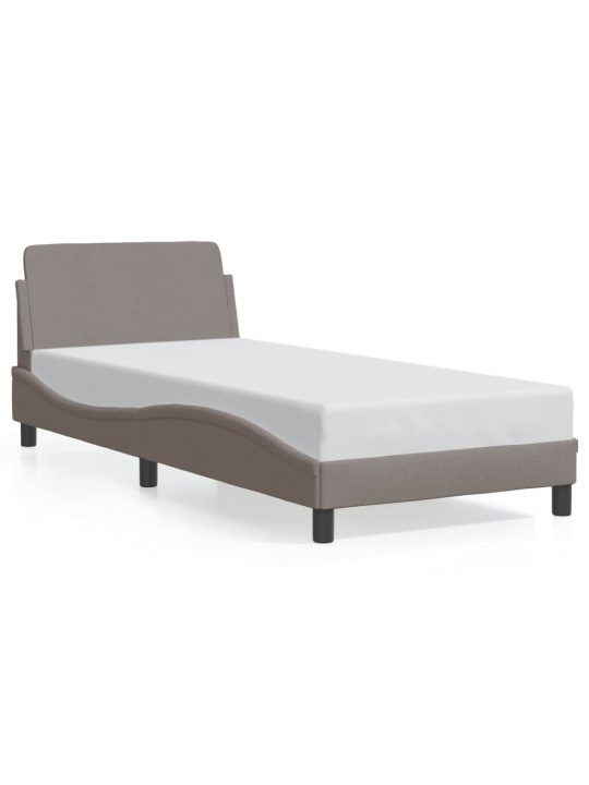 Rám postele s čelem bez matrace taupe 80x200 cm textil