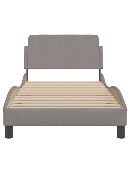Rám postele s čelem bez matrace taupe 80x200 cm textil