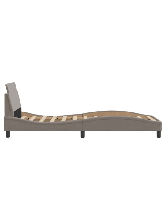 Rám postele s čelem bez matrace taupe 80x200 cm textil