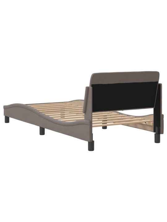 Rám postele s čelem bez matrace taupe 80x200 cm textil