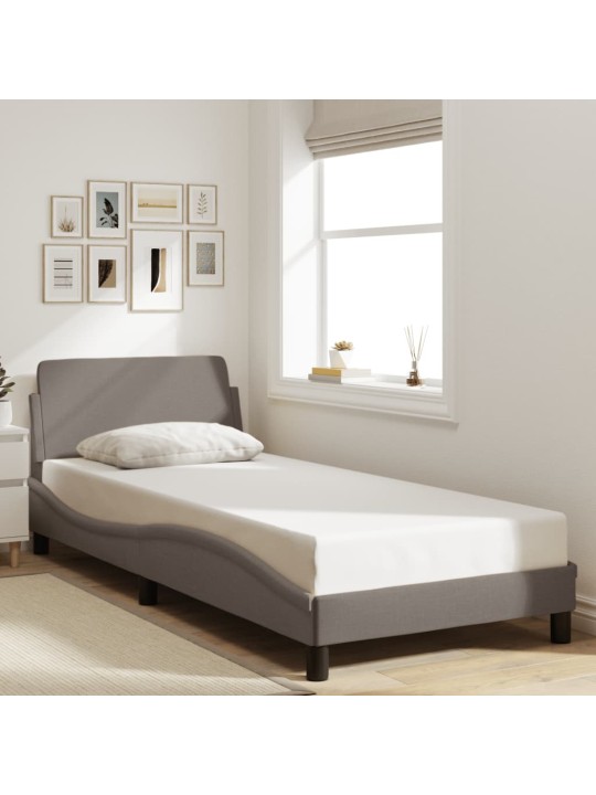 Rám postele s čelem bez matrace taupe 80x200 cm textil