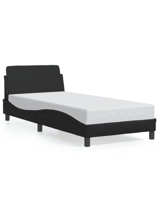 Rám postele s čelem černý 80 x 200 cm umělá kůže