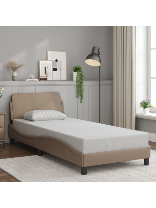 Rám postele s čelem cappuccino 80 x 200 cm umělá kůže