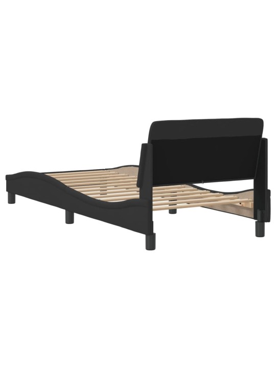 Rám postele s čelem bez matrace černý 90x190 cm textil