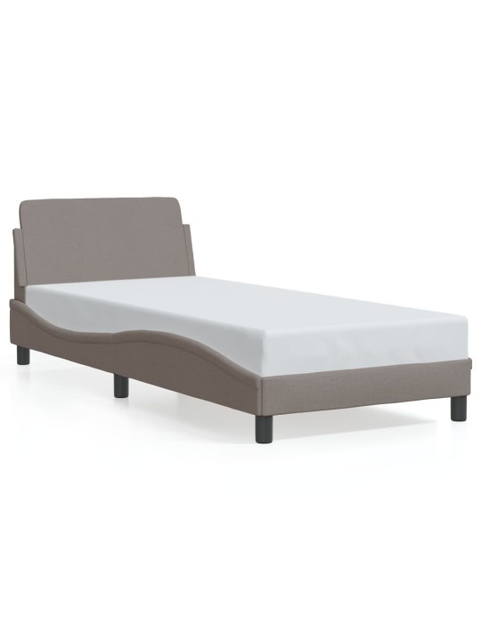 Rám postele s čelem bez matrace taupe 90x190 cm textil
