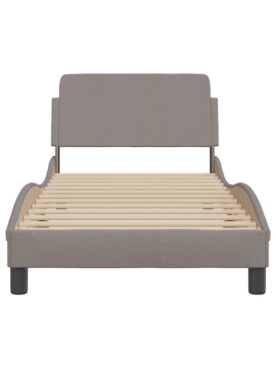 Rám postele s čelem bez matrace taupe 90x190 cm textil