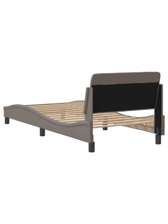 Rám postele s čelem bez matrace taupe 90x190 cm textil