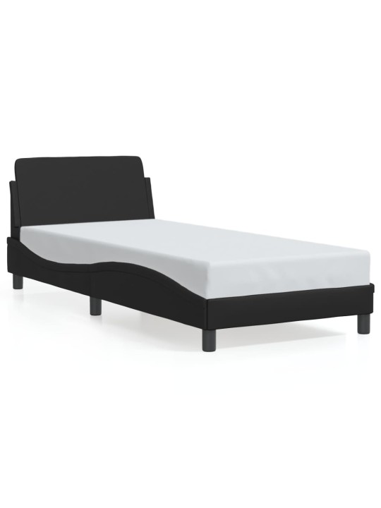 Rám postele s čelem černý 90x190 cm umělá kůže