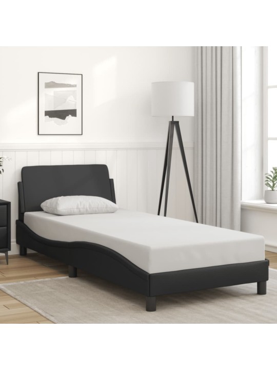 Rám postele s čelem černý 90x190 cm umělá kůže