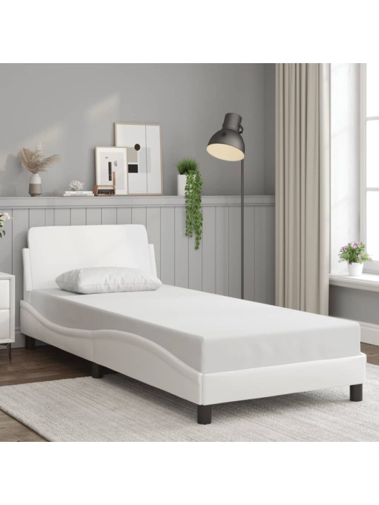 Rám postele s čelem bílý 90x190 cm umělá kůže