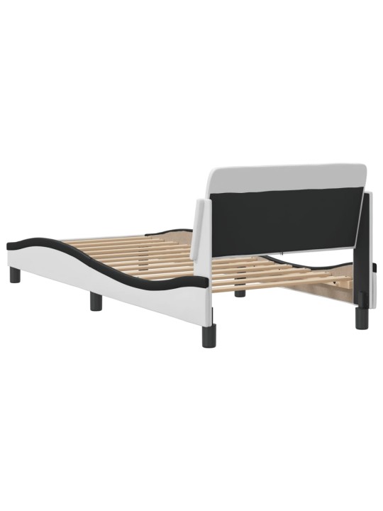 Rám postele s čelem bílý a černý 90x190 cm umělá kůže