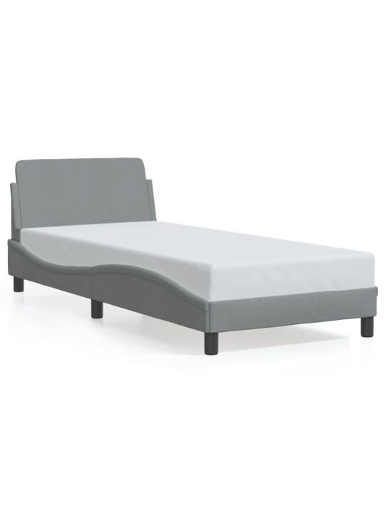 Rám postele bez matrace světle šedý 90 x 200 cm textil