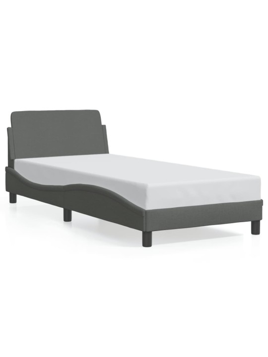 Rám postele bez matrace tmavě šedý 90 x 200 cm textil