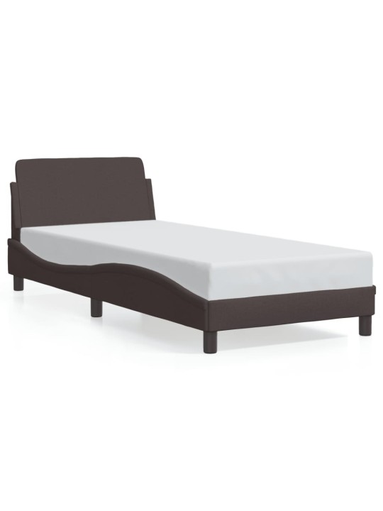Rám postele bez matrace tmavě hnědý 90 x 200 cm textil