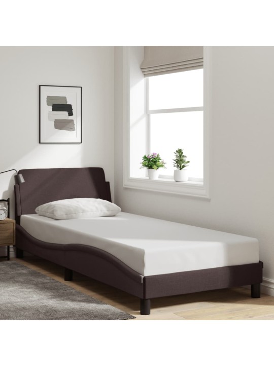 Rám postele bez matrace tmavě hnědý 90 x 200 cm textil