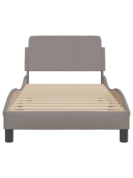 Rám postele s čelem bez matrace taupe 90x200 cm textil