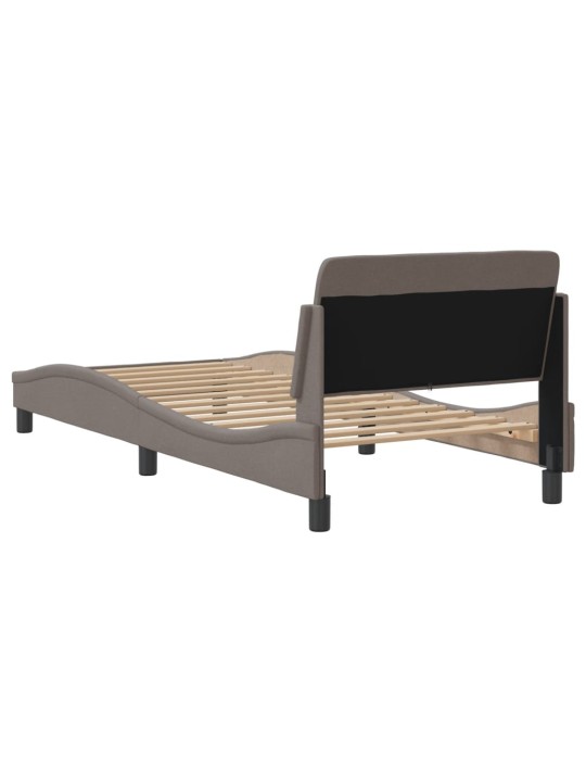 Rám postele s čelem bez matrace taupe 90x200 cm textil