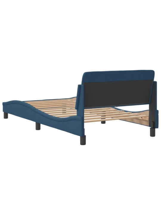 Rám postele s čelem bez matrace modrý 100x200 cm textil