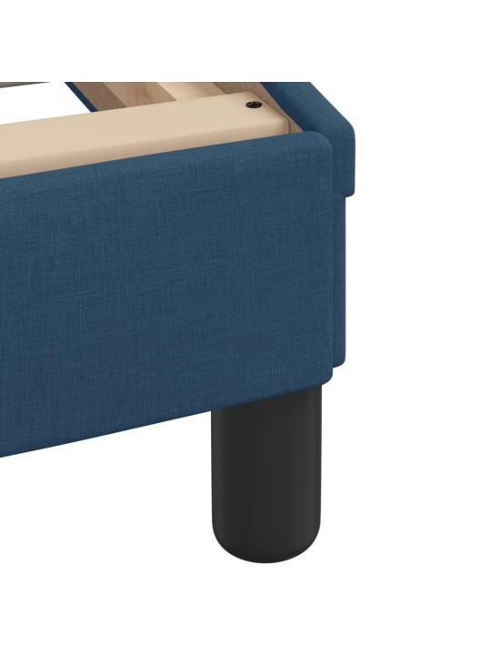 Rám postele s čelem bez matrace modrý 100x200 cm textil