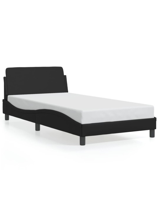 Rám postele s čelem černý 100x200 cm umělá kůže