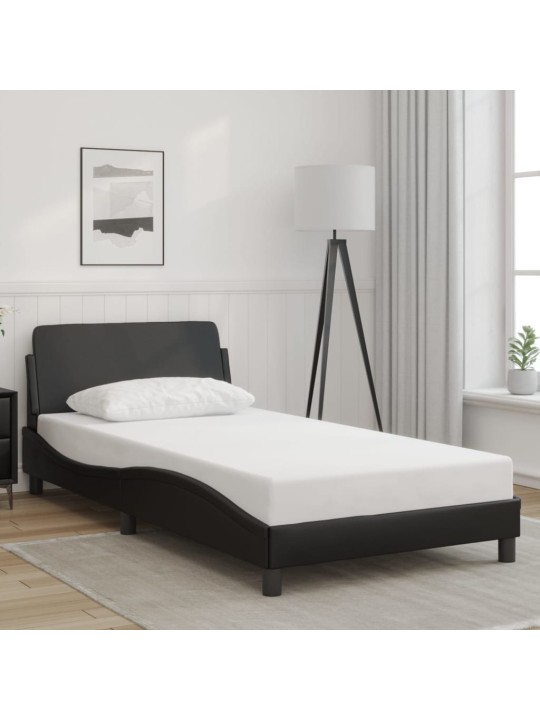 Rám postele s čelem černý 100x200 cm umělá kůže