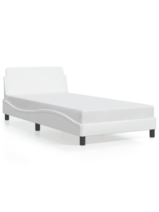 Rám postele s čelem bílý 100x200 cm umělá kůže