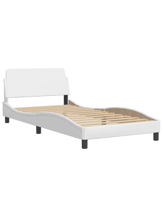Rám postele s čelem bílý 100x200 cm umělá kůže