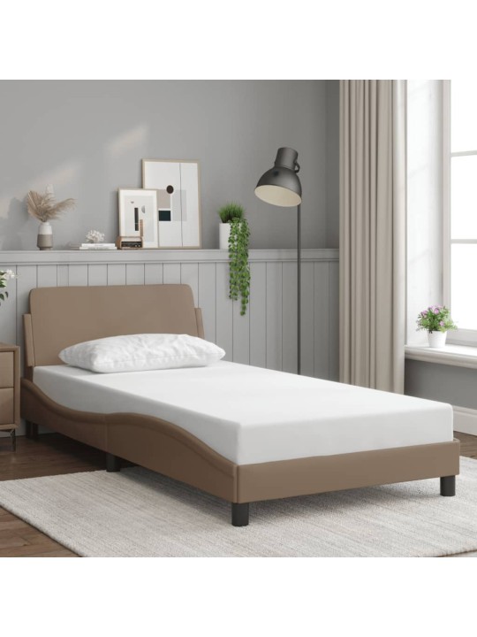 Rám postele s čelem cappuccino 100x200 cm umělá kůže
