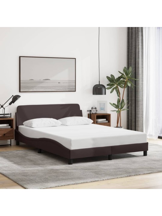 Rám postele bez matrace tmavě hnědá 120 x 200 cm textil