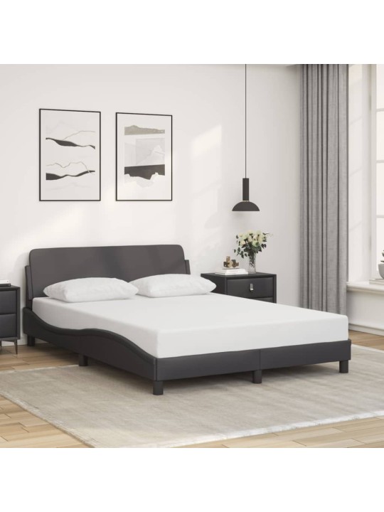 Rám postele s čelem šedý 120x200 cm umělá kůže