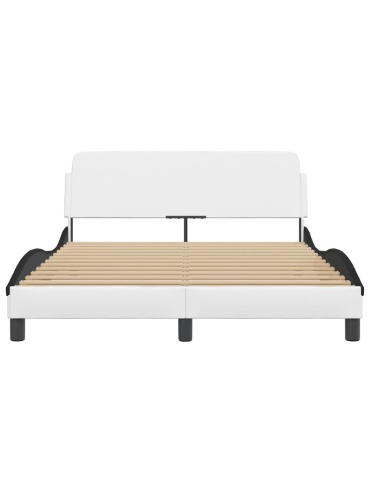 Rám postele s čelem bílý a černý 120 x 200 cm umělá kůže