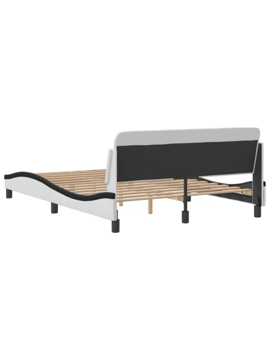 Rám postele s čelem bílý a černý 120 x 200 cm umělá kůže
