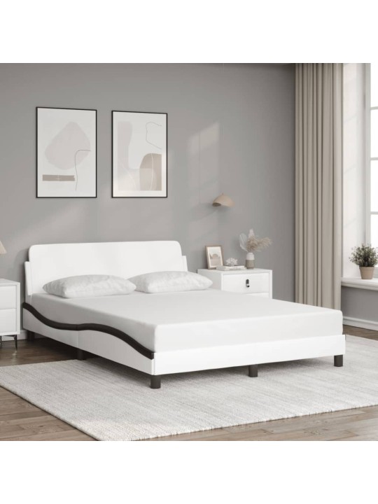 Rám postele s čelem bílý a černý 120 x 200 cm umělá kůže