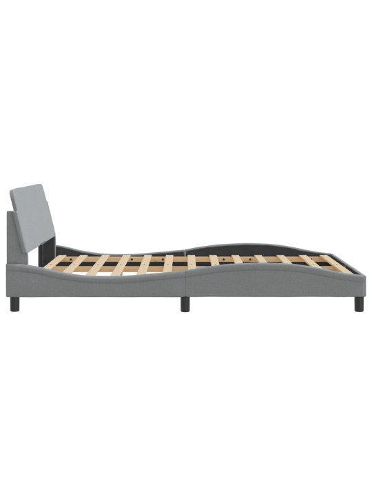 Rám postele bez matrace světle šedý 140 x 190 cm textil