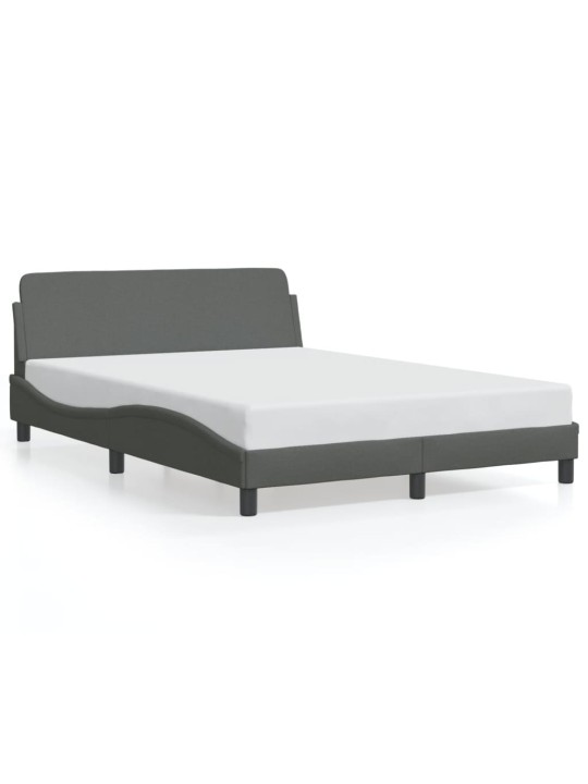 Rám postele bez matrace tmavě šedý 140 x 190 cm textil