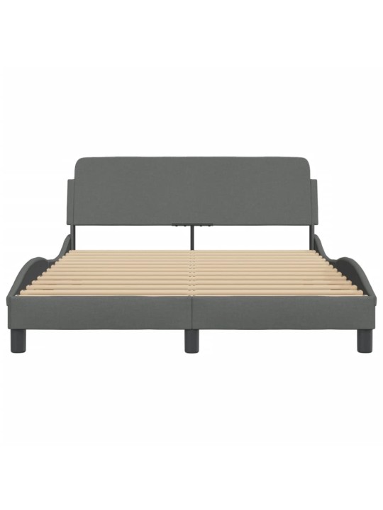 Rám postele bez matrace tmavě šedý 140 x 190 cm textil