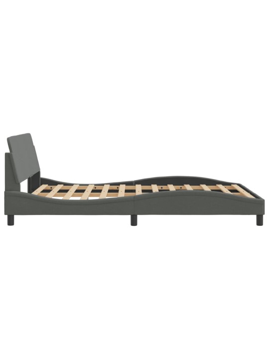 Rám postele bez matrace tmavě šedý 140 x 190 cm textil