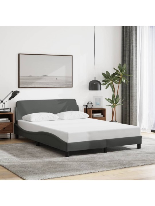 Rám postele bez matrace tmavě šedý 140 x 190 cm textil